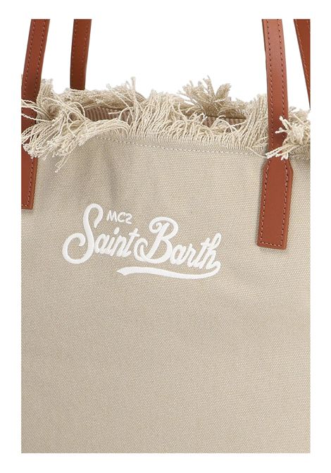 Saint Barth Mc2 TOTE CITY BAG FRINGE IN BEIGE CANVAS MC2 SAINT BARTH | CBMF00101741LBEIGE